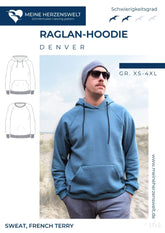 Papierschnittmuster Raglan Hoodie Herren Denver meine Herzenswelt